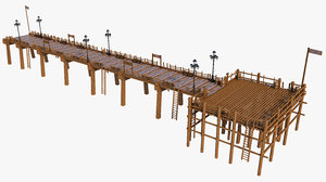 wood dock 3D model