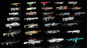 sci fi assault guns 3D
