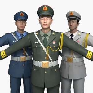 3D model china soldier guard honor