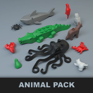 lego animal pack 3D model