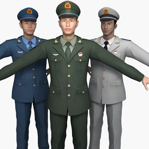 3D china soldiers spring autumn model
