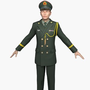 china army officers spring 3D model
