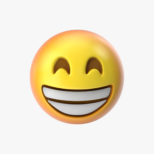 emoji 2 beaming face 3D model
