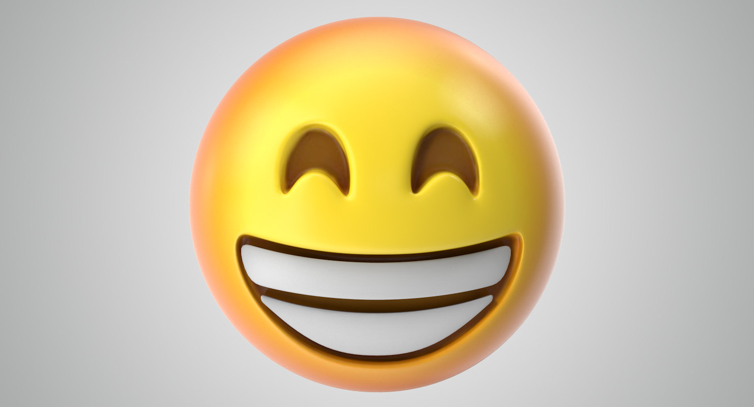 Emoji 2 beaming face 3D model - TurboSquid 1366743