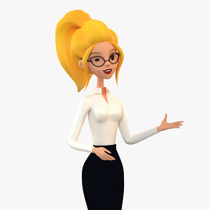 cartoon business woman 3D
