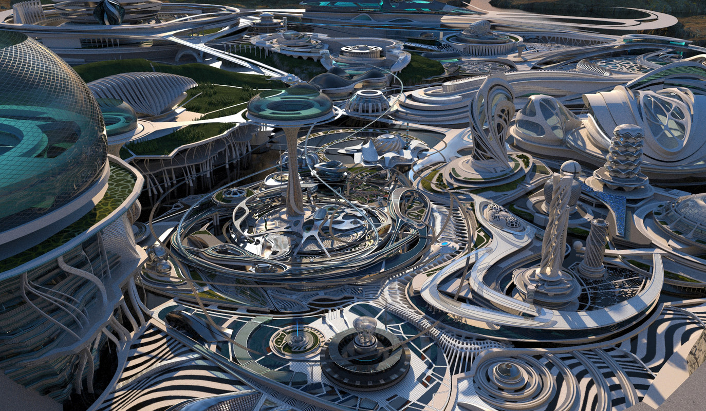 3D city future art nouveau - TurboSquid 1366890