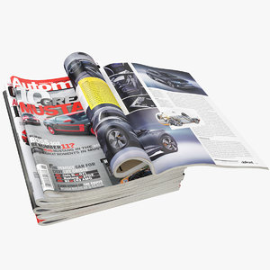 realistic magazines open set 3D model
