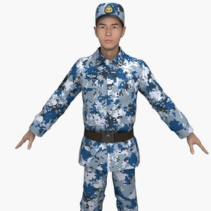 3D china air force soldiers