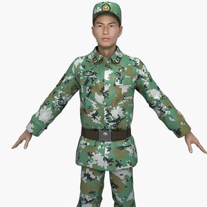china army soldiers training 3D model
