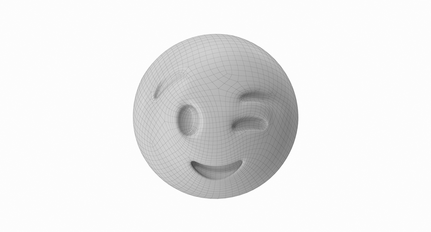 emoji 9 winking face 3d model