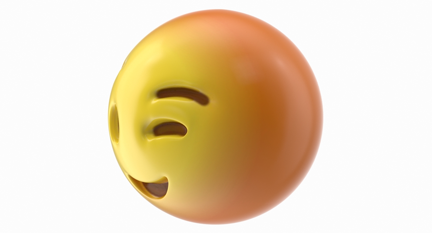 emoji 9 winking face 3d model