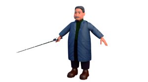fisherman character 3D model