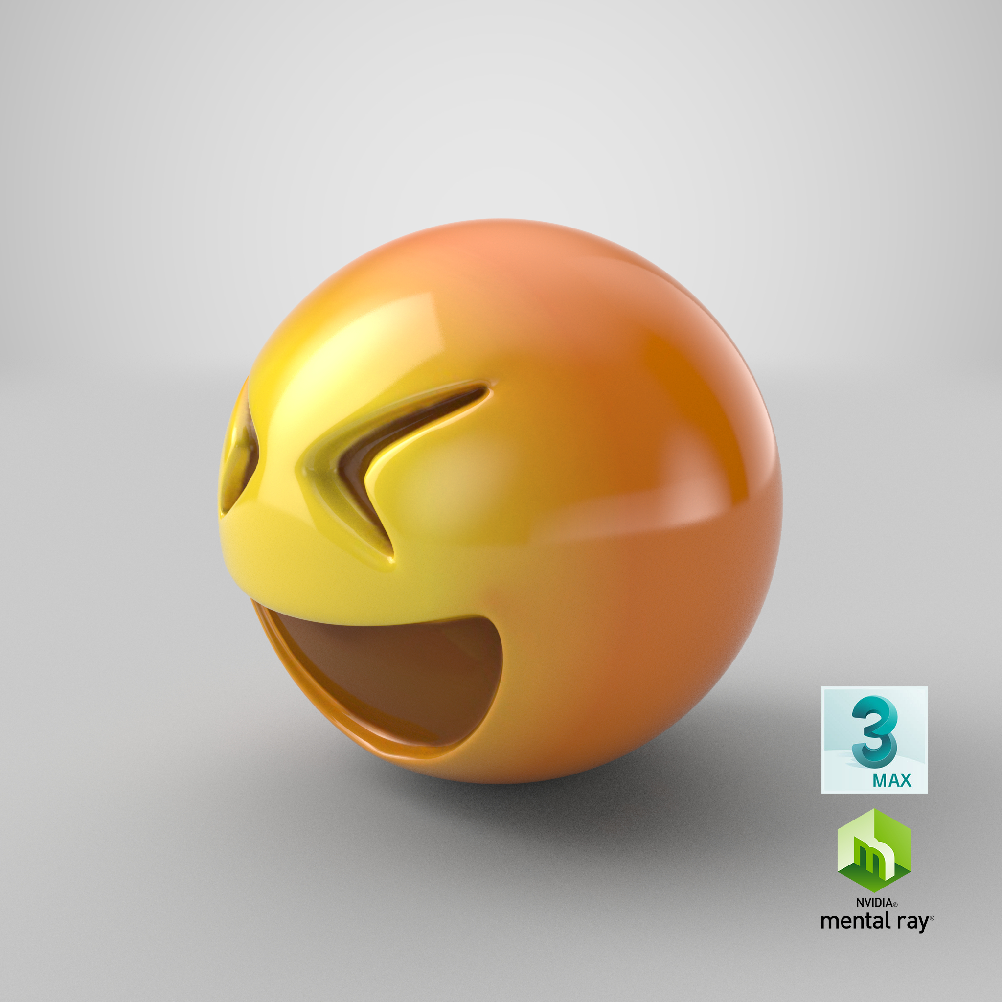 emoji 8 grinning squinting 3d model