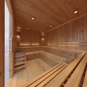 sauna room lighting 3D model