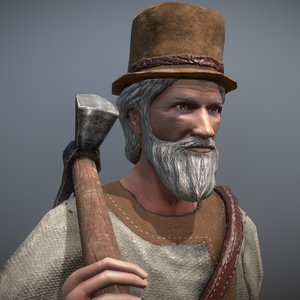 peasant villager old man 3D model