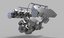 v6 car engine rigging animation 3D model