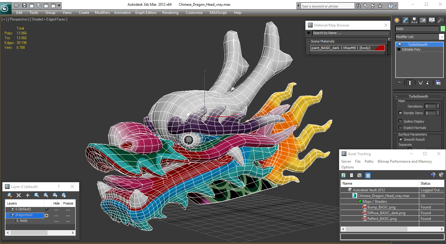 中國龍頭3d模型