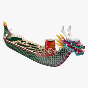 colourful dragon boat 3D model