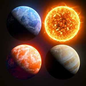 Solar earth clouds moon 3D model - TurboSquid 1440289