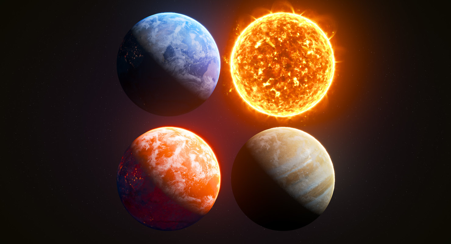3D model planets sun solar - TurboSquid 1368431