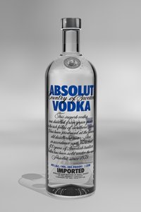 absolut vodka bottle 3D
