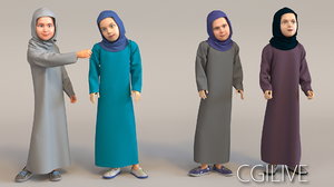 3D characters arab girls real