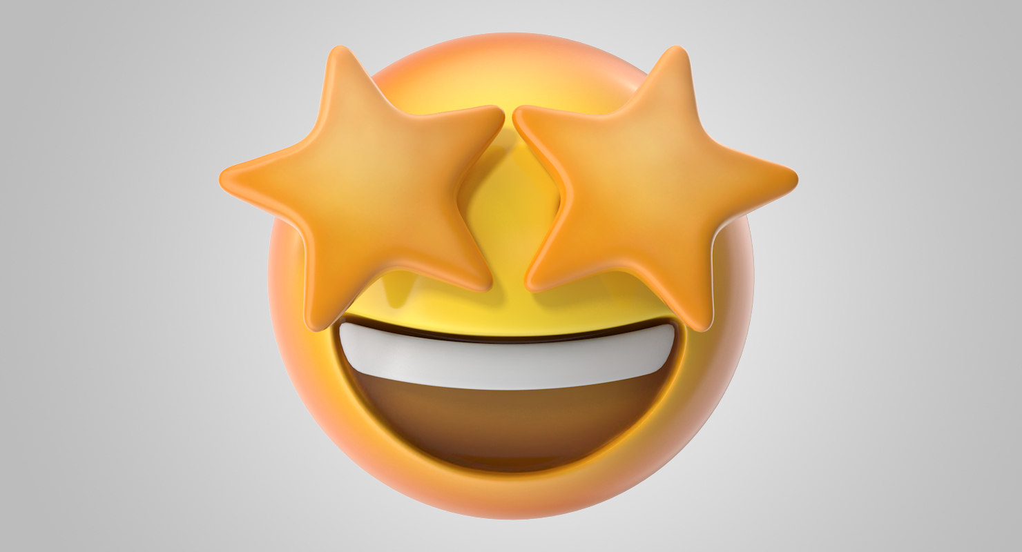 Emoji 22 star struck 3D model - TurboSquid 1368516