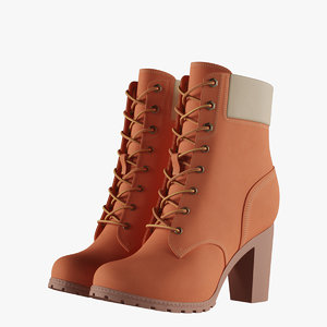 womens 6-inch orange boots 3D model