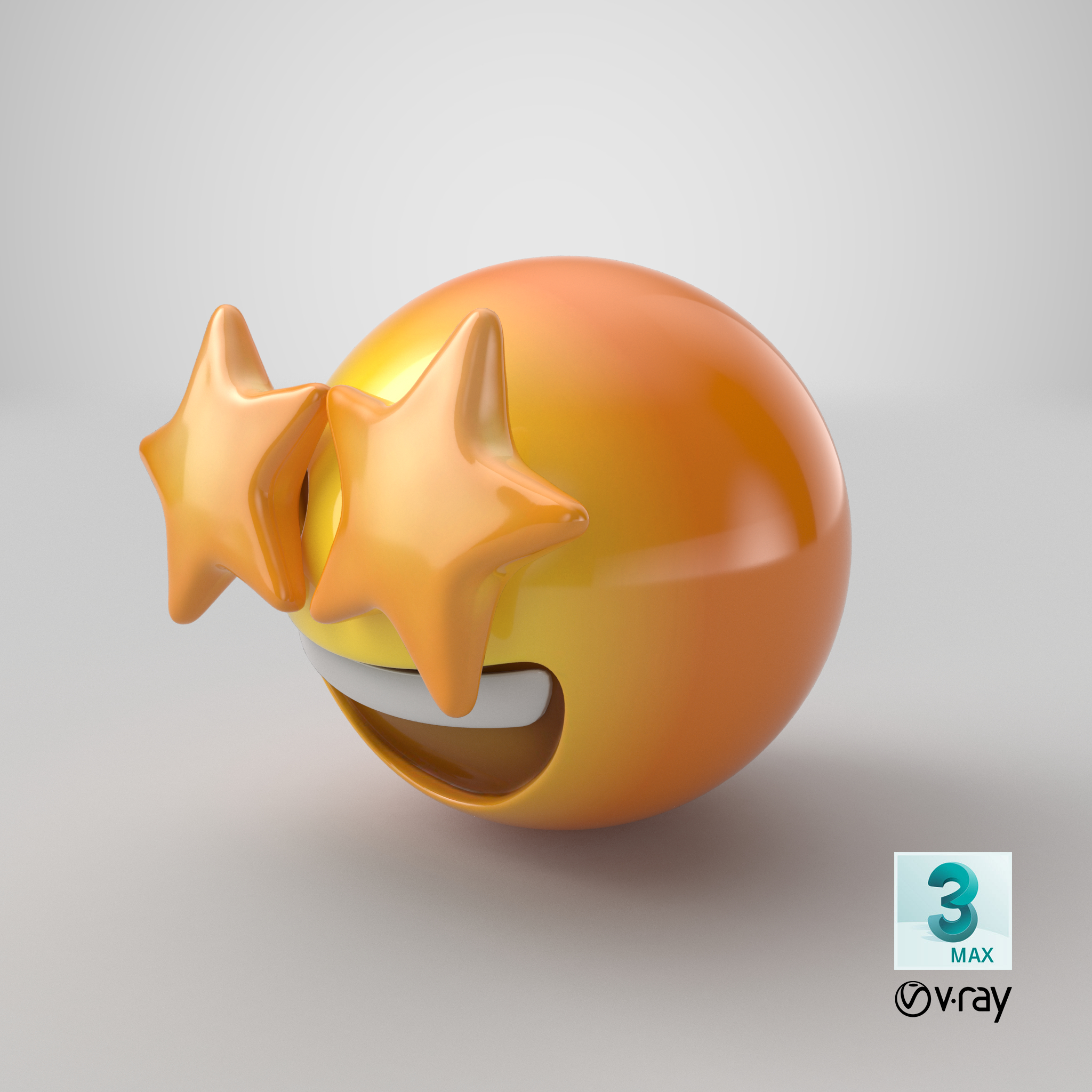 Emoji 22 star struck 3D model TurboSquid 1368516