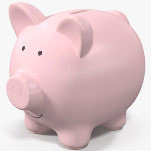piggy bank pink 3D