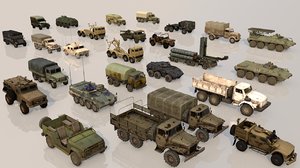 military vehicles pack 3D model