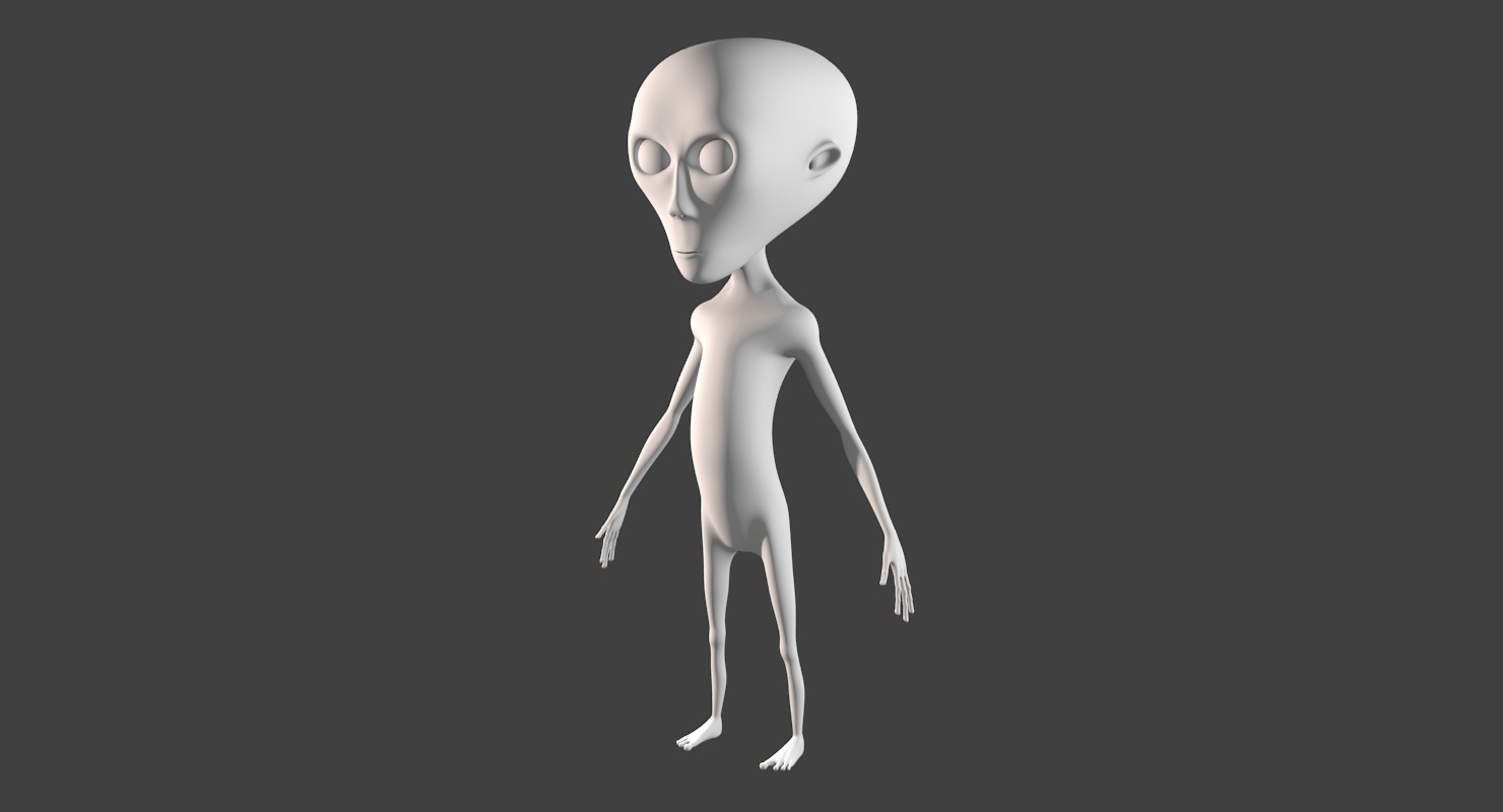 卡通灰色外星人3d模型