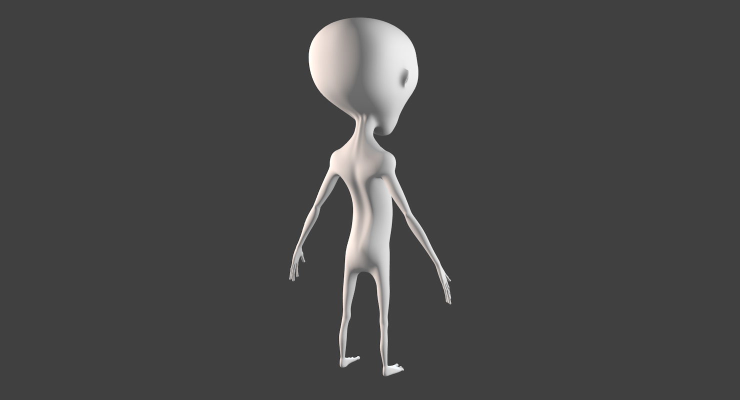 卡通灰色外星人3d模型