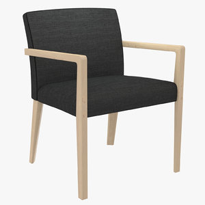 3D armchair seat wood model