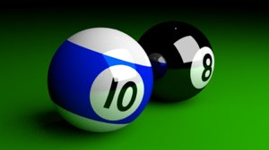 3D pool balls model