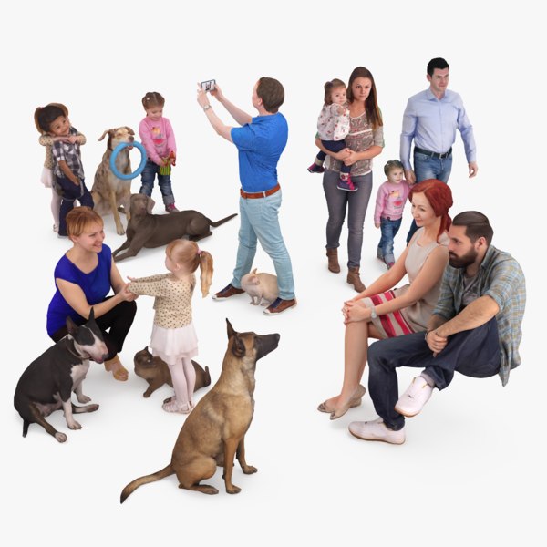 3D human animals dog model