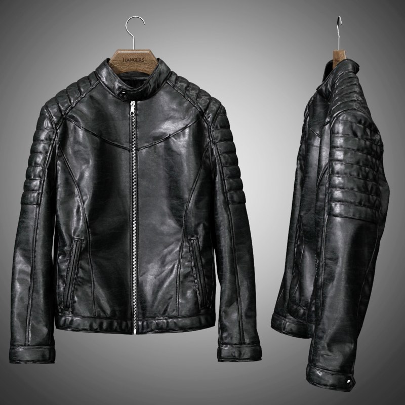 3D mens leather jacket model - TurboSquid 1369241