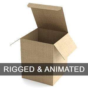 rigged cardboard boxe - 3D model