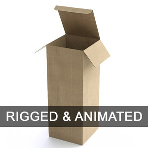 3D model rigged cardboard boxe -