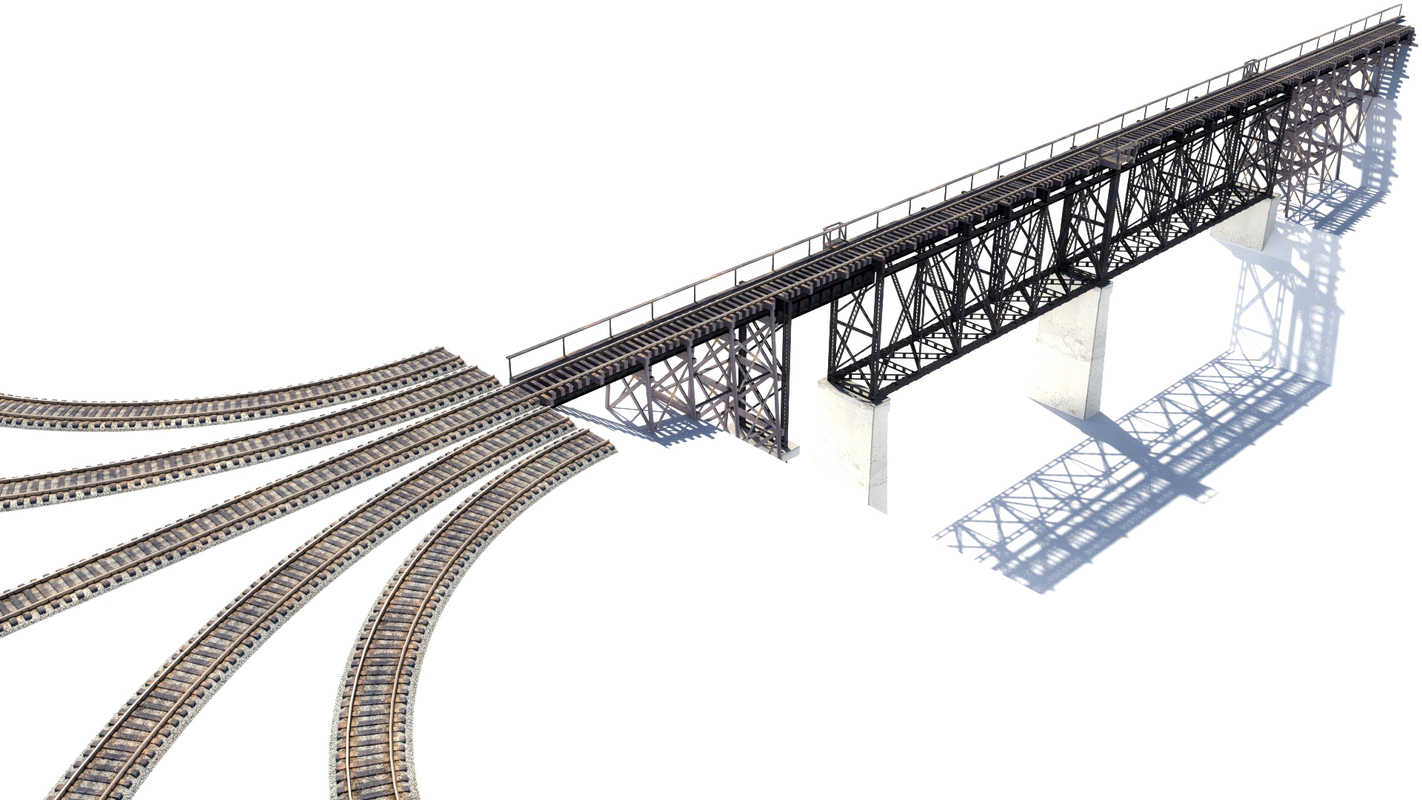 Track collection. Железнодорожная наливная эстакада 3ds Max. Рельсы 3d модель. ЖД мост 3д модель. Железнодорожный мост 3d модель.