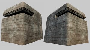 3D concrete bunker 01 pbr