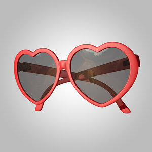 3D glasses heart