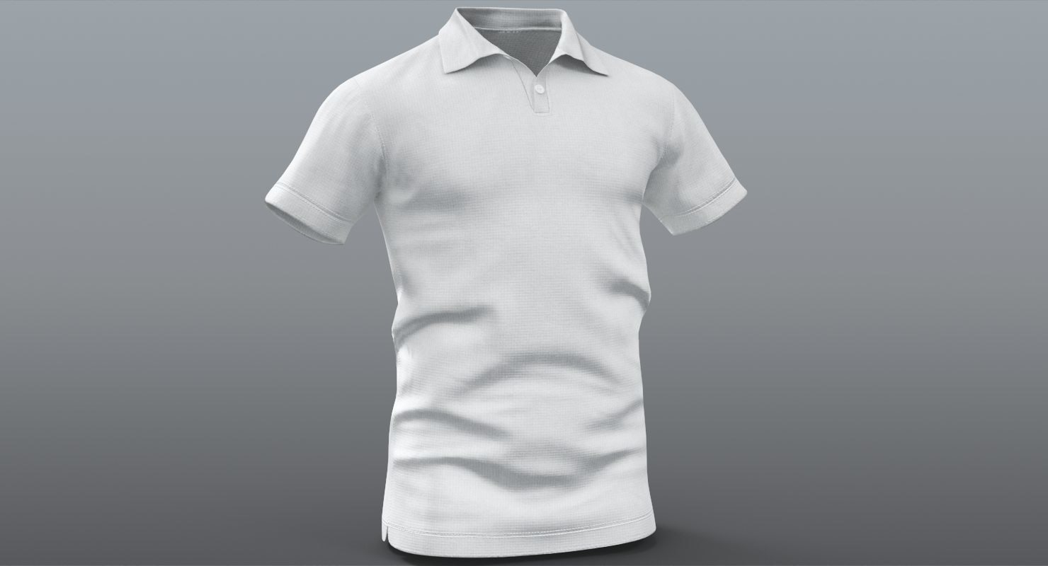 3D polo shirt white model TurboSquid 1369845