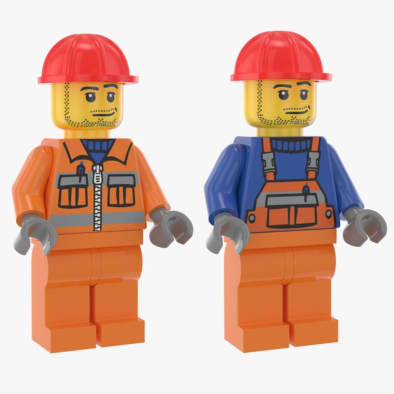 Lego construction workers 3D model - TurboSquid 1369854