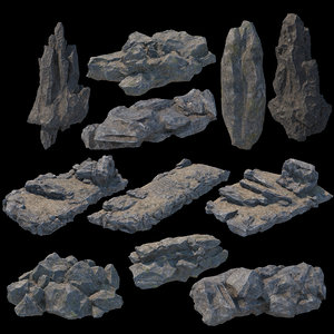 3D model v-ray pbr modular stone
