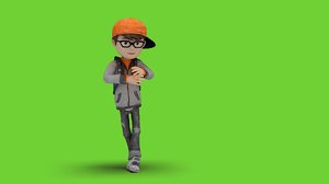 Cartoon Kid Dancing Freestyle