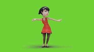 Cartoon Girl Dancing Freestyle 01