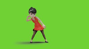 Cartoon Girl Dancing Freestyle 02