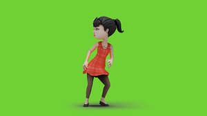 Cartoon Girl Dancing Samba