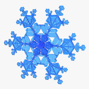 realistic snowflake 10 3D model